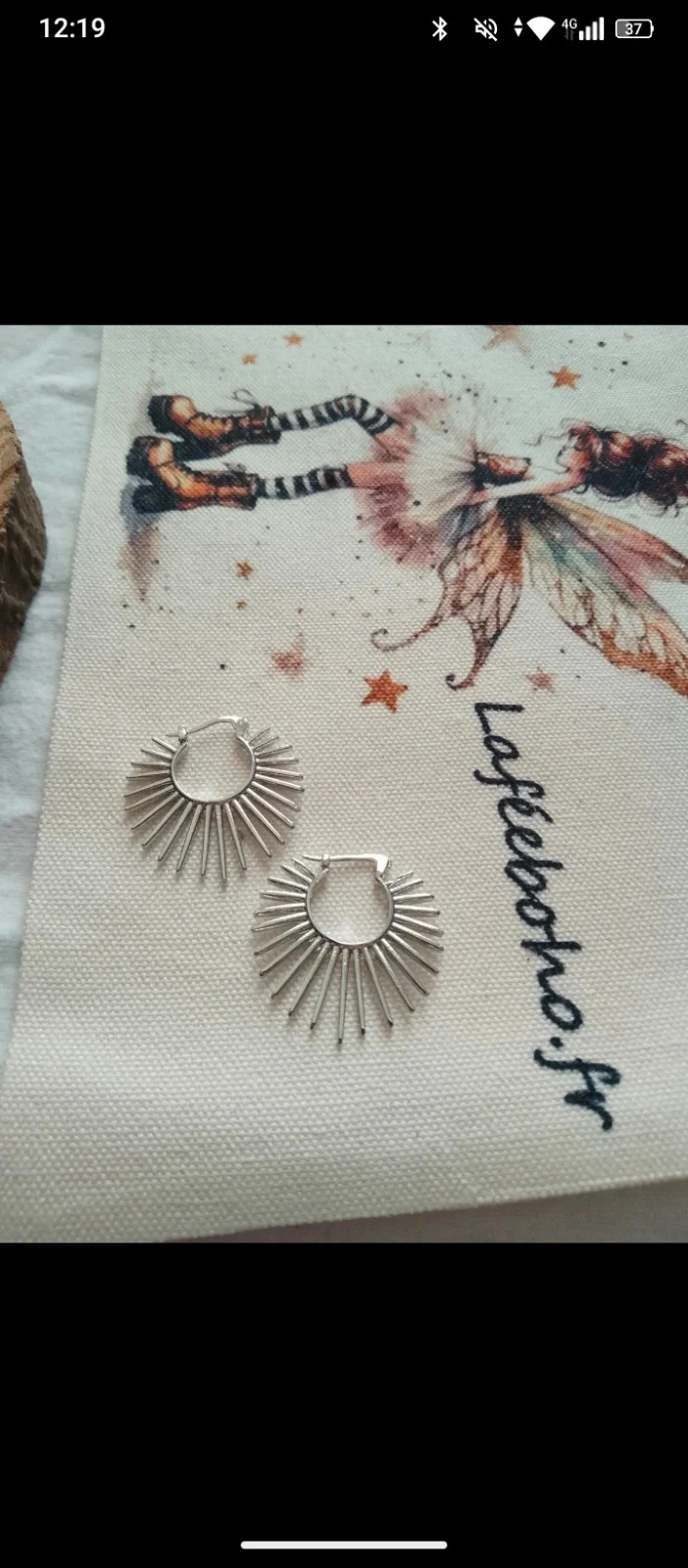 Boucles d'oreilles bohèmes soleil argenté